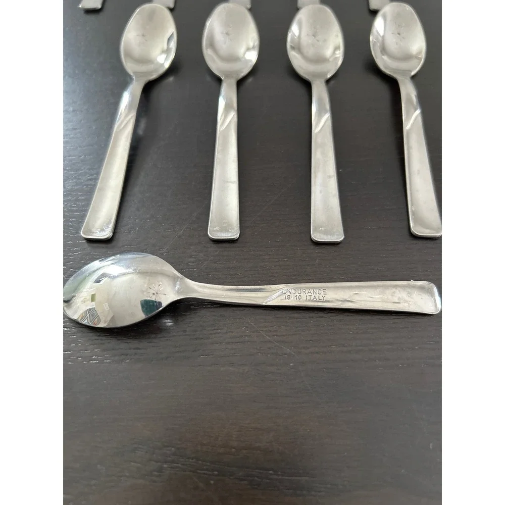 10 Endurance 18/10 Italy Stainless Steel Espresso Demitasse Spoons Starburst